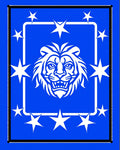 Royal Blue Lion Starburst Rug