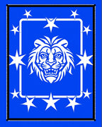Royal Blue Lion Starburst Rug