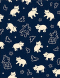 Cream Kittens And Stars Navy Rug