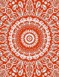 Vibrant Orange White Mandala Art Rug