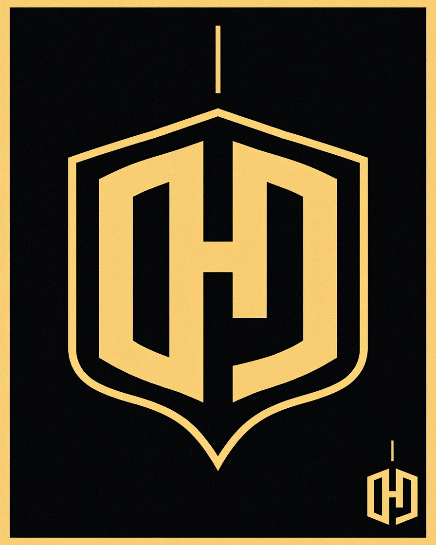 Modern Gold Shield EmblemRug Rug