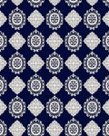 Navy Ivory Medallion Diamond Rug