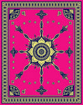 Vibrant Pink Sunburst Medallion Rug