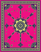 Vibrant Pink Sunburst Medallion Rug
