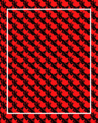 Bold Red Interlocking Geometric Shape Rug
