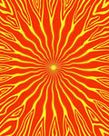 Vibrant Orange Yellow Sunburst Rays Rug