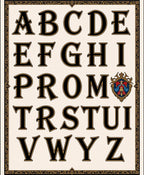 Vintage Serif Alphabet Cream Border Rug