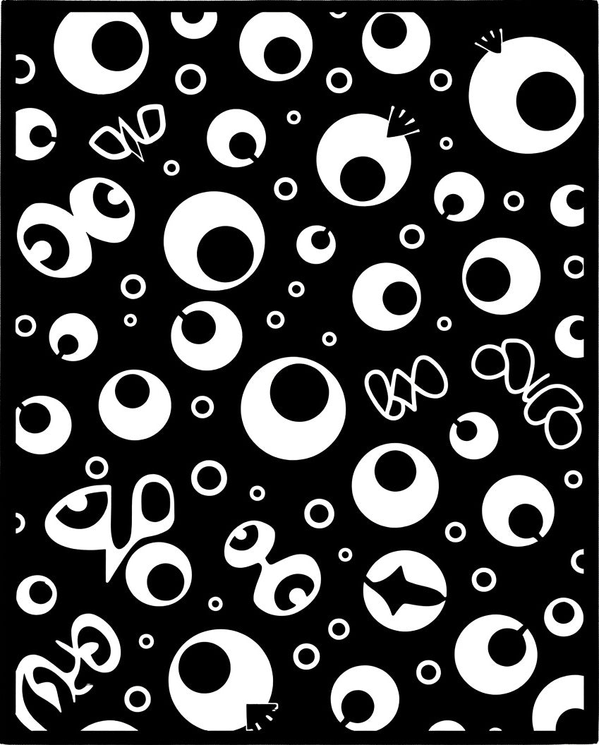 Black and White Abstract Eyes Rug