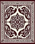 Deep Maroon Ornate Medieval TapestryRug Rug