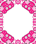 Pink Cartoon Crab Floral Border Rug
