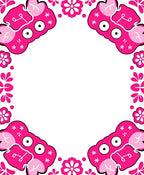 Pink Cartoon Crab Floral Border Rug