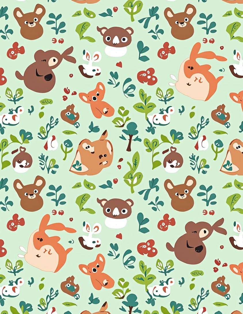 Whimsical Woodland Animals Garden Rug