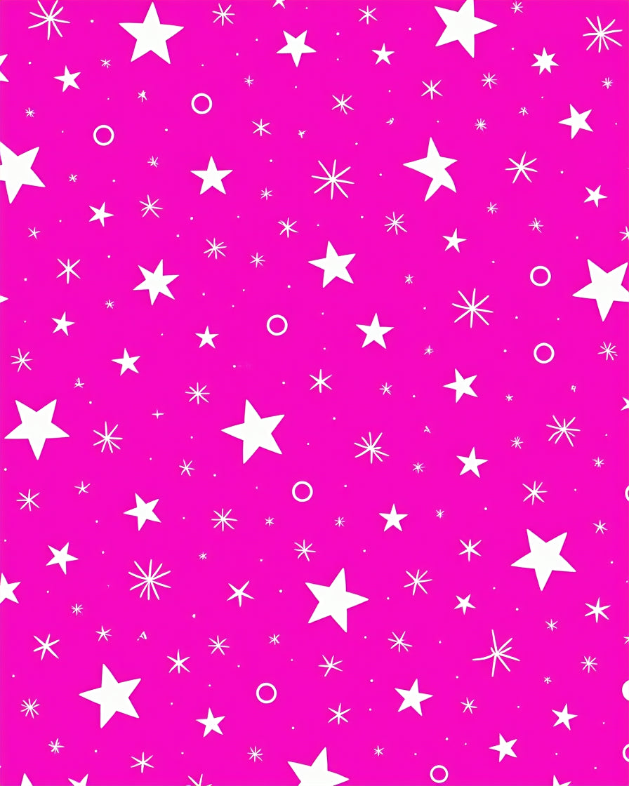 Pink Star Field Scatter Rug