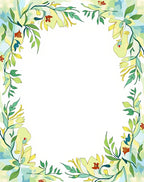 Light Green Floral Vine Border Rug