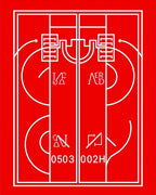 Red White Bold Graphic Abstract Rug