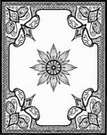 Monochromatic Floral Medallion Bordered Rug