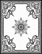 Monochromatic Floral Medallion Bordered Rug