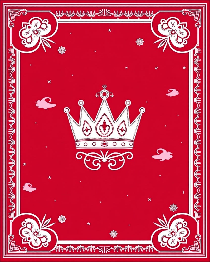 Crimson Crown Floral Border Rug