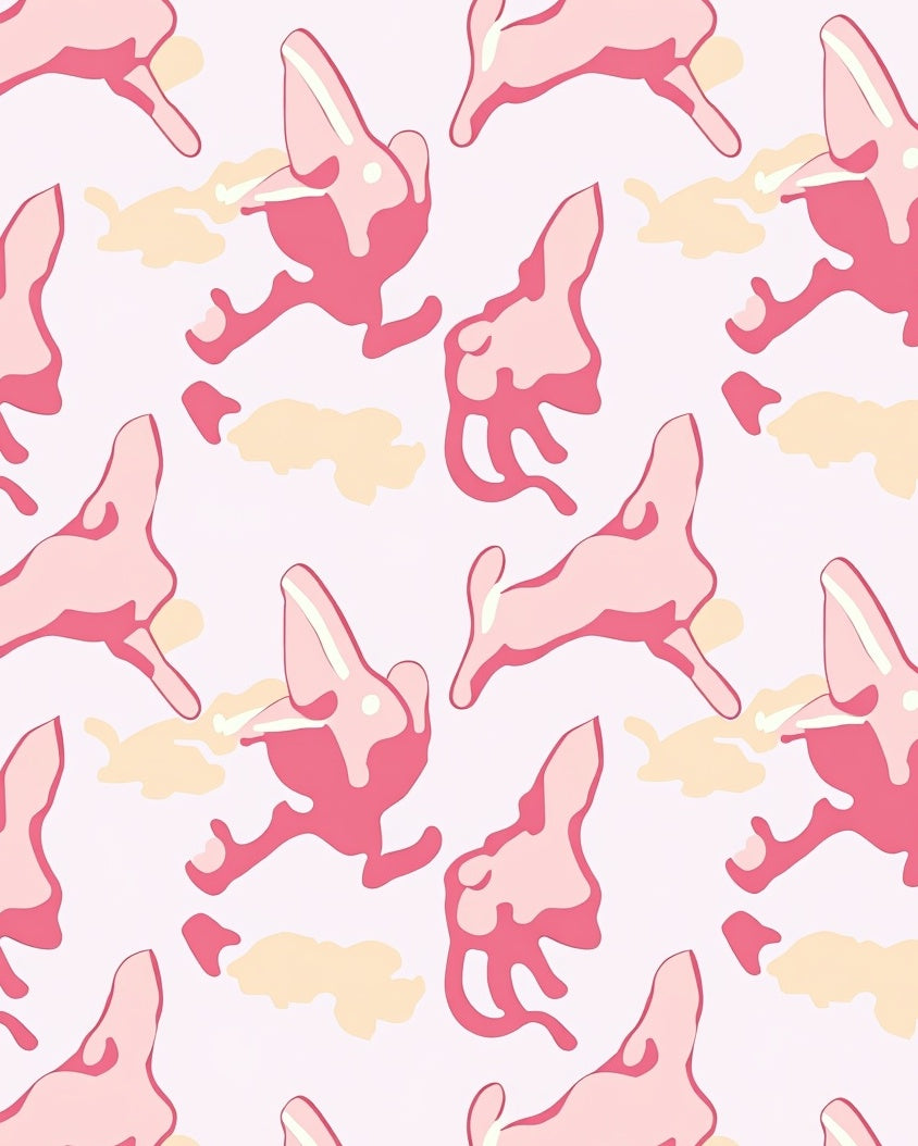 Pink Rabbit Camouflage Seamless Rug