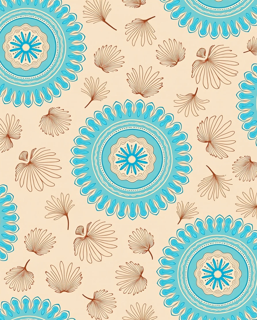 Celestial Blue Sunburst Medallion Rug