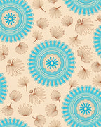Celestial Blue Sunburst Medallion Rug