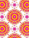 Vibrant Pink Yellow Sunburst Mandala Rug