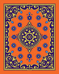 Vibrant Orange Floral Medallion Rug
