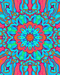 Vibrant Neon Fuchsia Mandala Bloom Rug