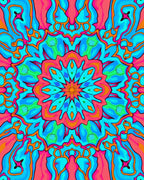 Vibrant Neon Fuchsia Mandala Bloom Rug