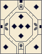 Nautical Navy Diamond Geometric Arrangement Rug