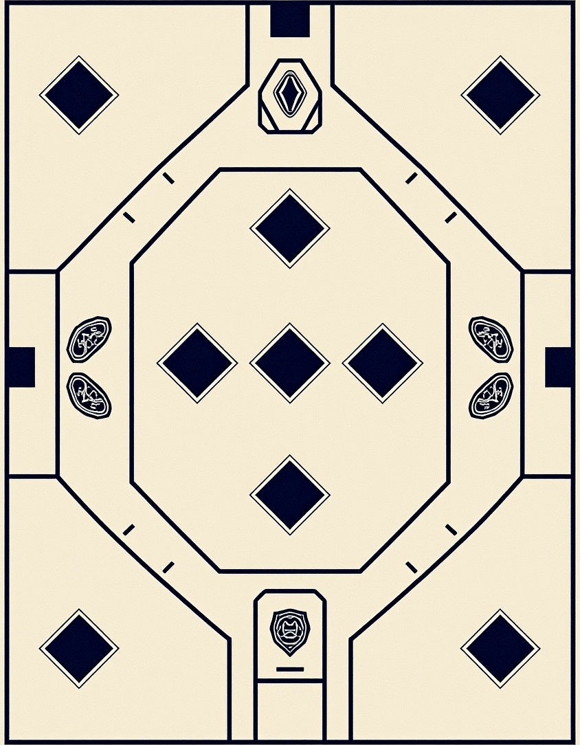 Nautical Navy Diamond Geometric Arrangement Rug