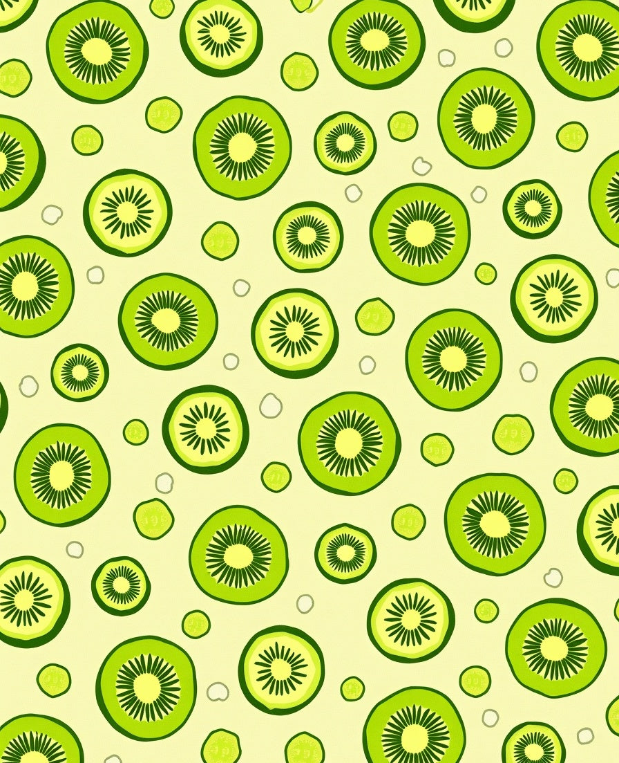 Green Kiwi Slices Repeating Pattern Rug