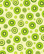 Green Kiwi Slices Repeating Pattern Rug