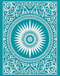 Oceanic White Sunburst Mandala Rug