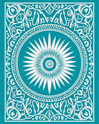Oceanic White Sunburst Mandala Rug