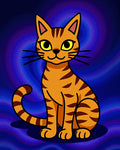 Retro Orange Tabby Cat Swirl Rug