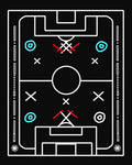 Black Soccer Strategy Board Rug