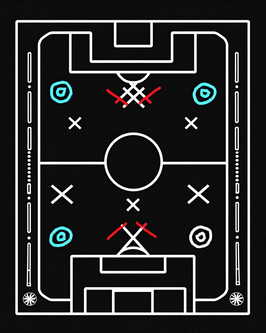 Black Soccer Strategy Board Rug