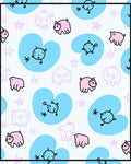 Cute Pink Piggy Blue Heart Cartoon Rug