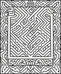 Bold Outline Geometric Labyrinth Border Rug