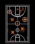 Black Orange Basketball Court Graphics Rug