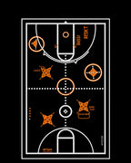 Black Orange Basketball Court Graphics Rug