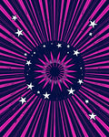 Pink Starburst Cosmic Night Rug