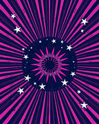 Pink Starburst Cosmic Night Rug