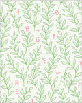 Alphabetical Green Vine Swirls Rug