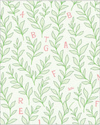 Alphabetical Green Vine Swirls Rug