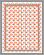 Geometric Orange Gray Diamond Trail Rug