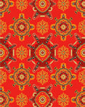Crimson and Gold Medallion Floral Rug