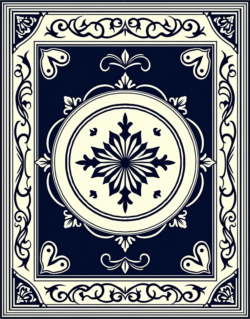 Ornate Midnight Starburst Medallion Rug