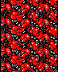 Bold Red Abstract Floral Garden Rug